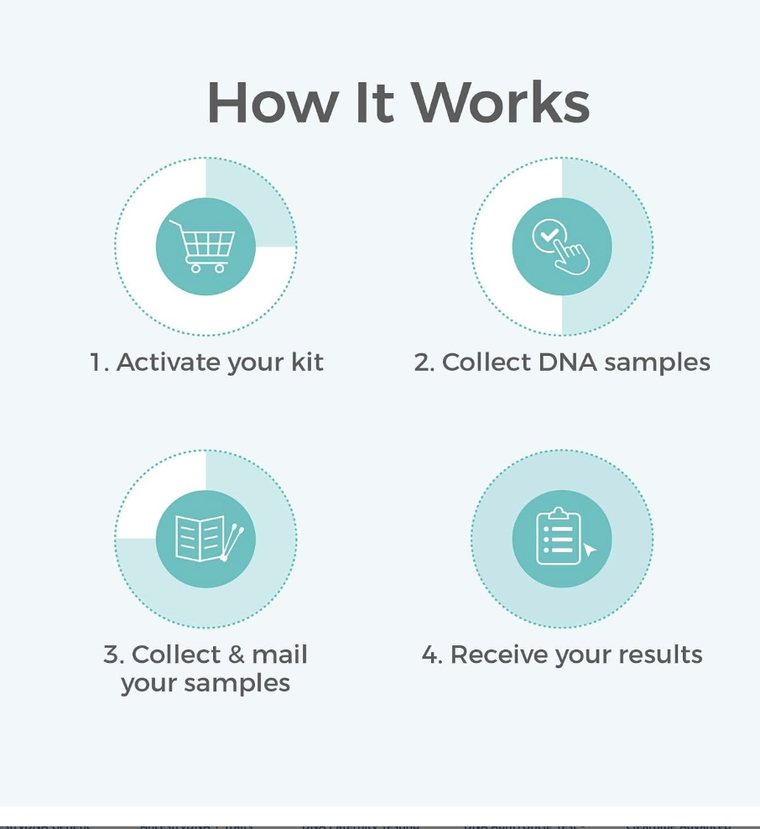 Comment ça marche : activez votre kit, prélevez les échantillons, envoyez-les, recevez vos résultats