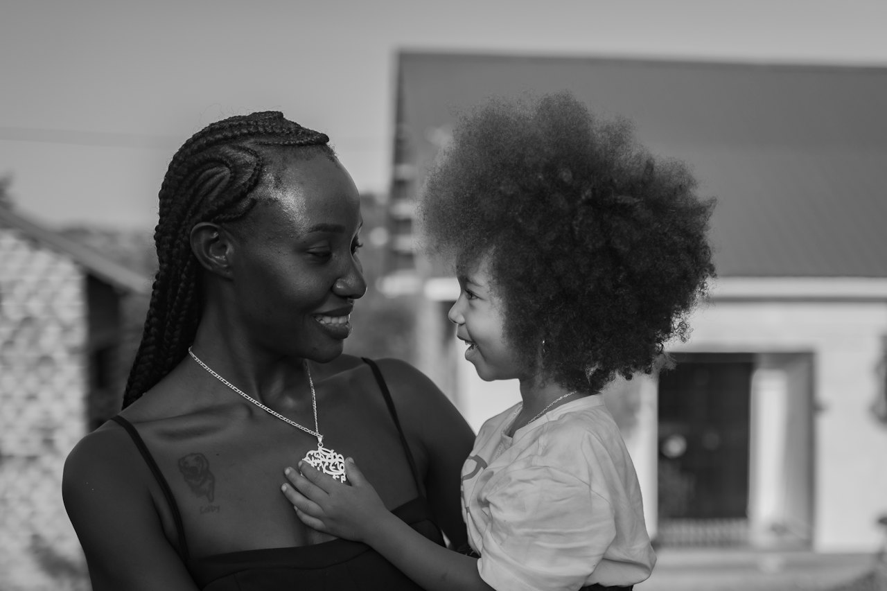A mother and her child sharing a quiet moment